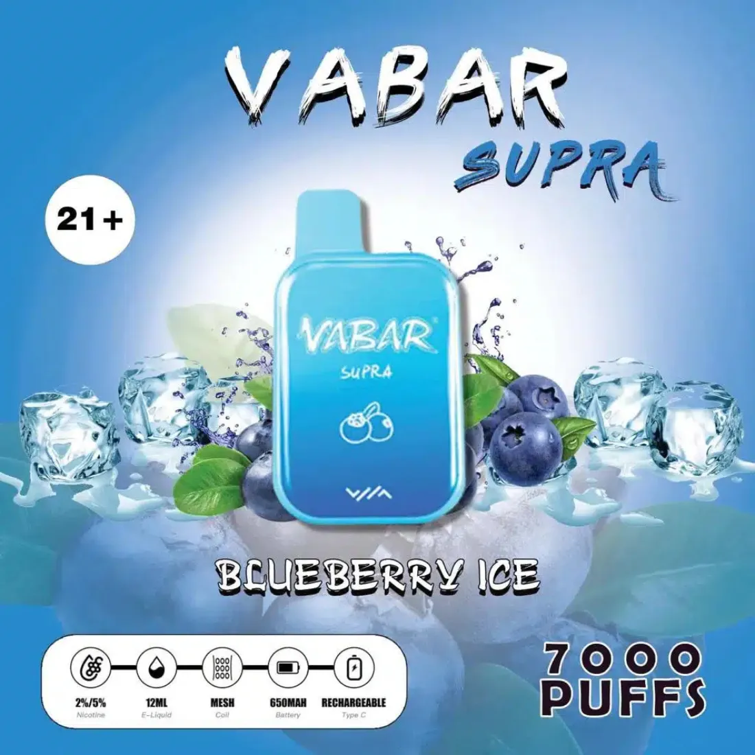 Vabar Supra 7000 near me Blueberry ice
