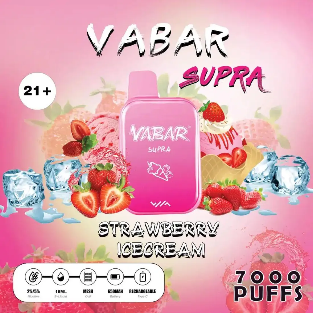 Strawberry Ice cream Vabar Supra 7000