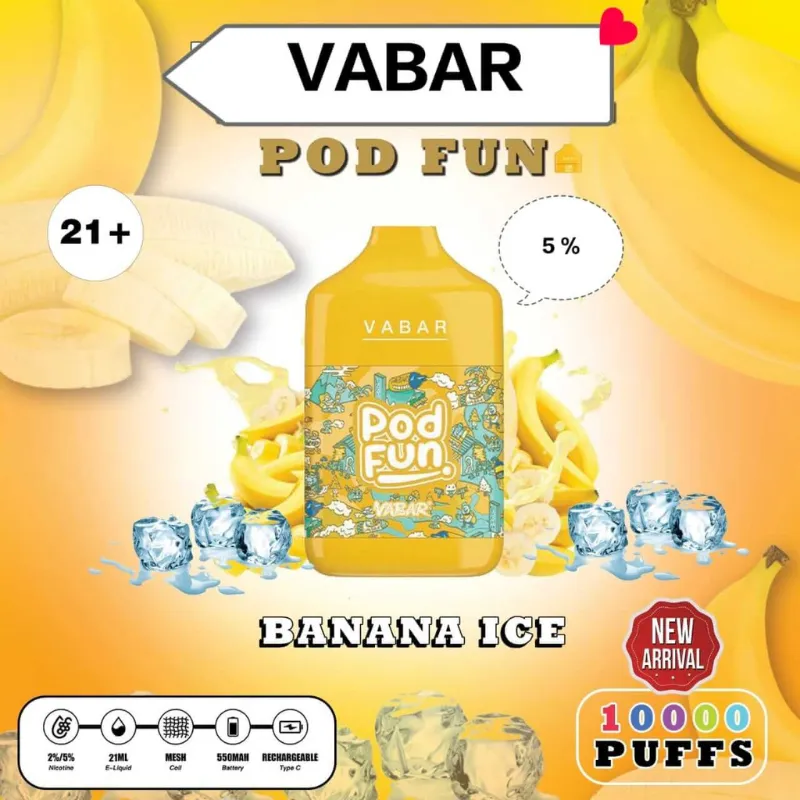 Vabar Pod Fun Disposable dubai 10000 abu dhabi banana ice
