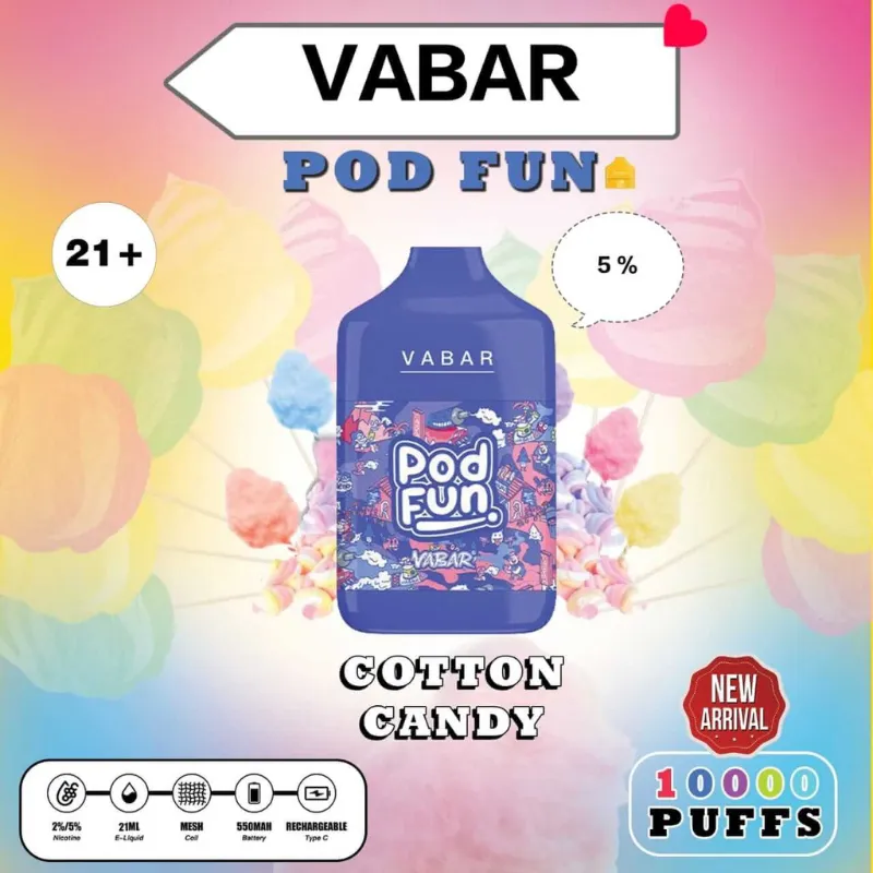 Cotton Candy Vabar Pod Fun Disposable dubai 10000
