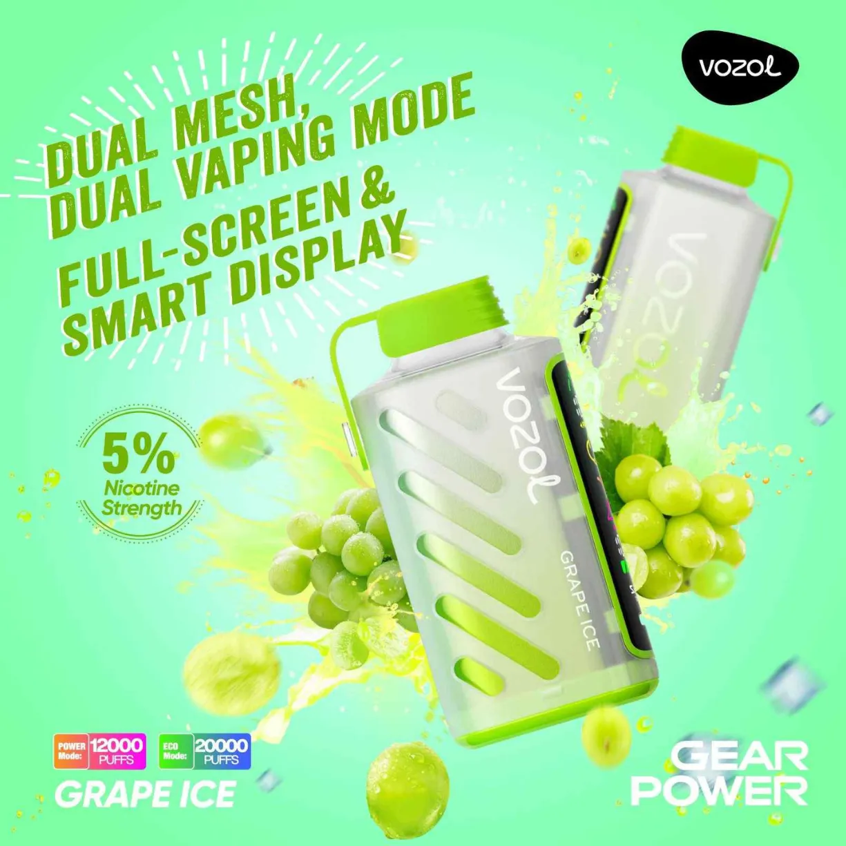 Grape ice vozol gear power 20k