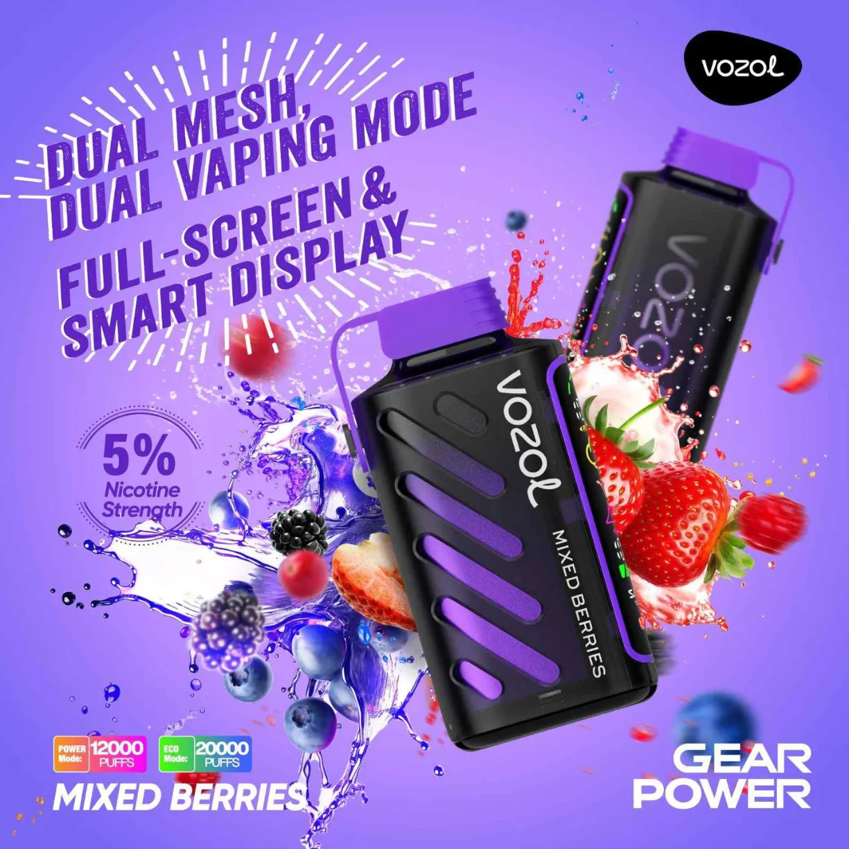 vozol gear power 20k dubai mixed berries