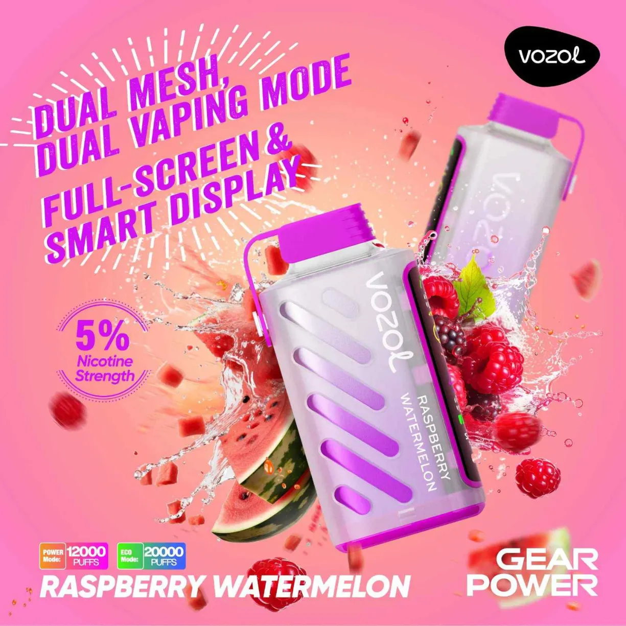 vozol gear power 20k abu dhabi raspberry watermelon